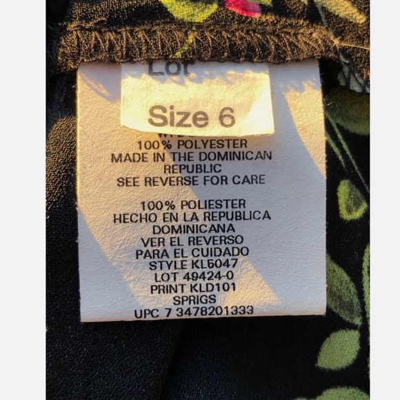 VTG 90s KATHIE LEE Collection Black~Red & Pink Floral A-Line Maxi Skirt~ 6 - Picture 9 of 11